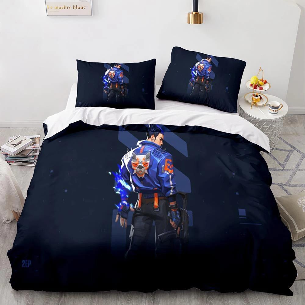 Fashion 3D Print Game Valorant Bedding Collection Boys Girls Twin Queen Size Duvet Cover Pillowcase Bed Kids Adult Fashion Home Textile