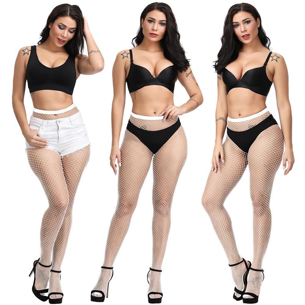 European and American style ultra-elastic plus-size fishnet pantyhose, unbreakable mesh, hot-selling item