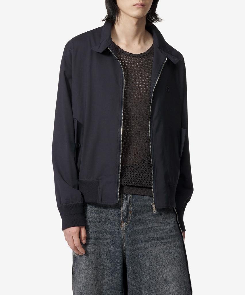 Givenchy 4G Wool Poplin Harrington Jacket - Night Blue / Bm018314Py403
