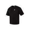 Logo Print Breathable Round Neck Casual Short Sleeve T-Shirt Men Tops Black 624677-01
