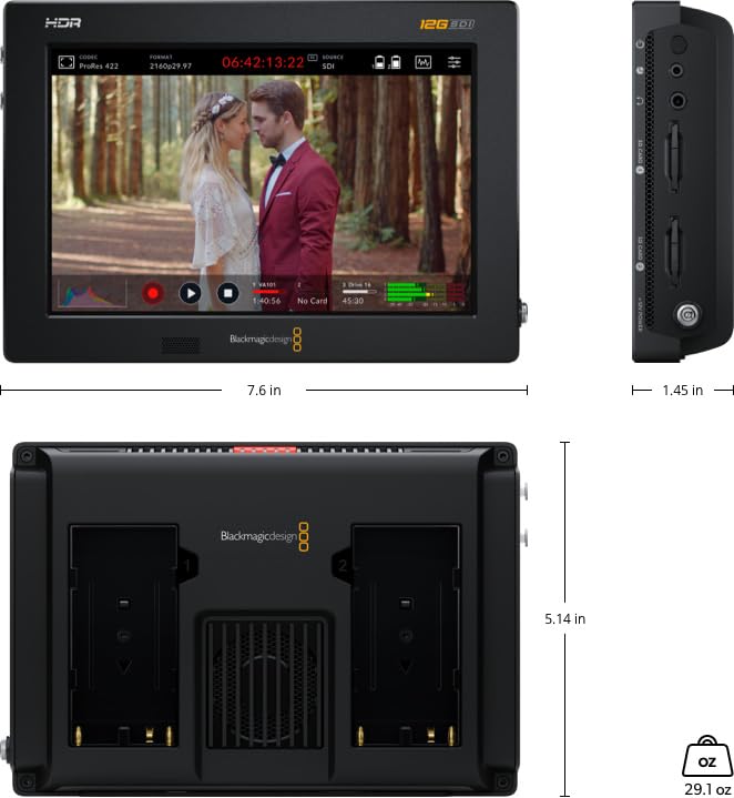 Дизайн монитора Интегрированный рекордер Professional Scope VideoAssist 7 дюймов 12G HDR []Blackmagic HYPERD/AVIDA12/7HDR