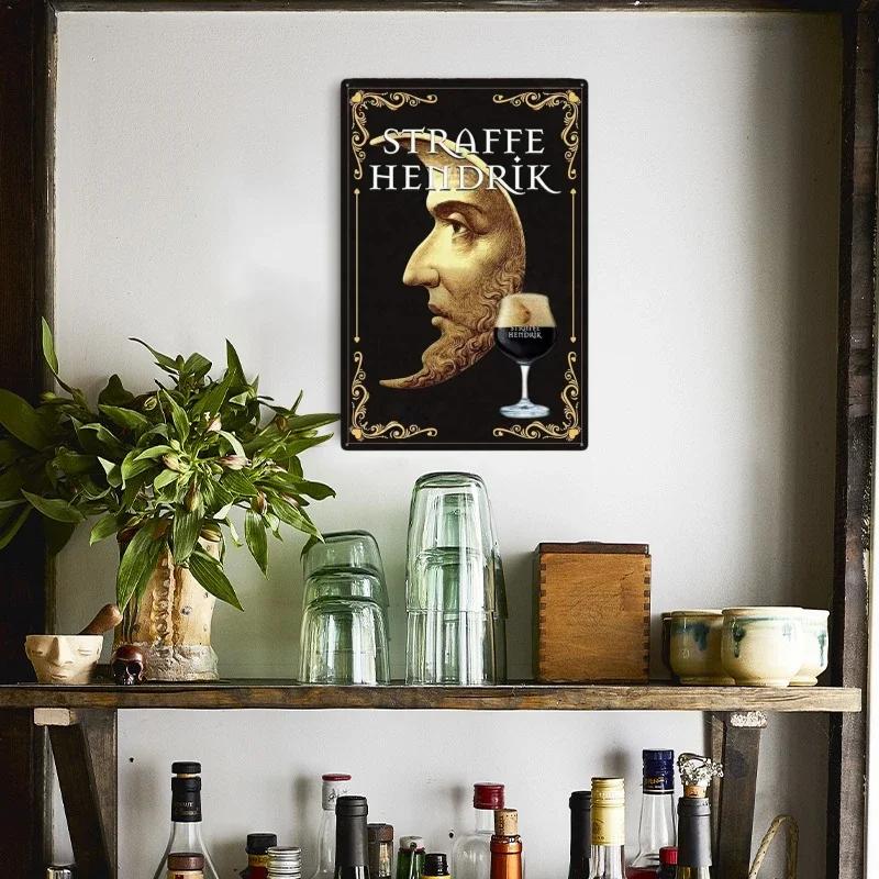 Винтажная вывеска пивного бренда Металлическая жестяная табличка Металлический постер Декоративная табличка Домашний декор Мужская пещера Бар Паб Мастерская Настенное украшение