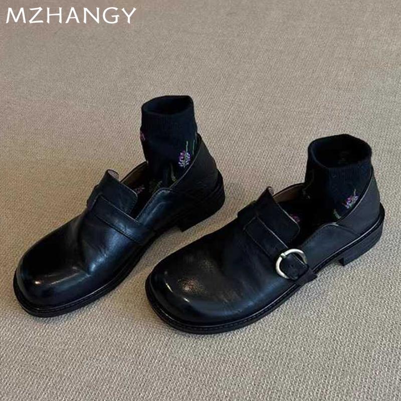 Модные женские лоферы на толстой подошве, дизайнерская повседневная удобная кожаная обувь 2024 года, зимняя брендовая мода, платье, для прогулок, для путешествий, Zapatillas