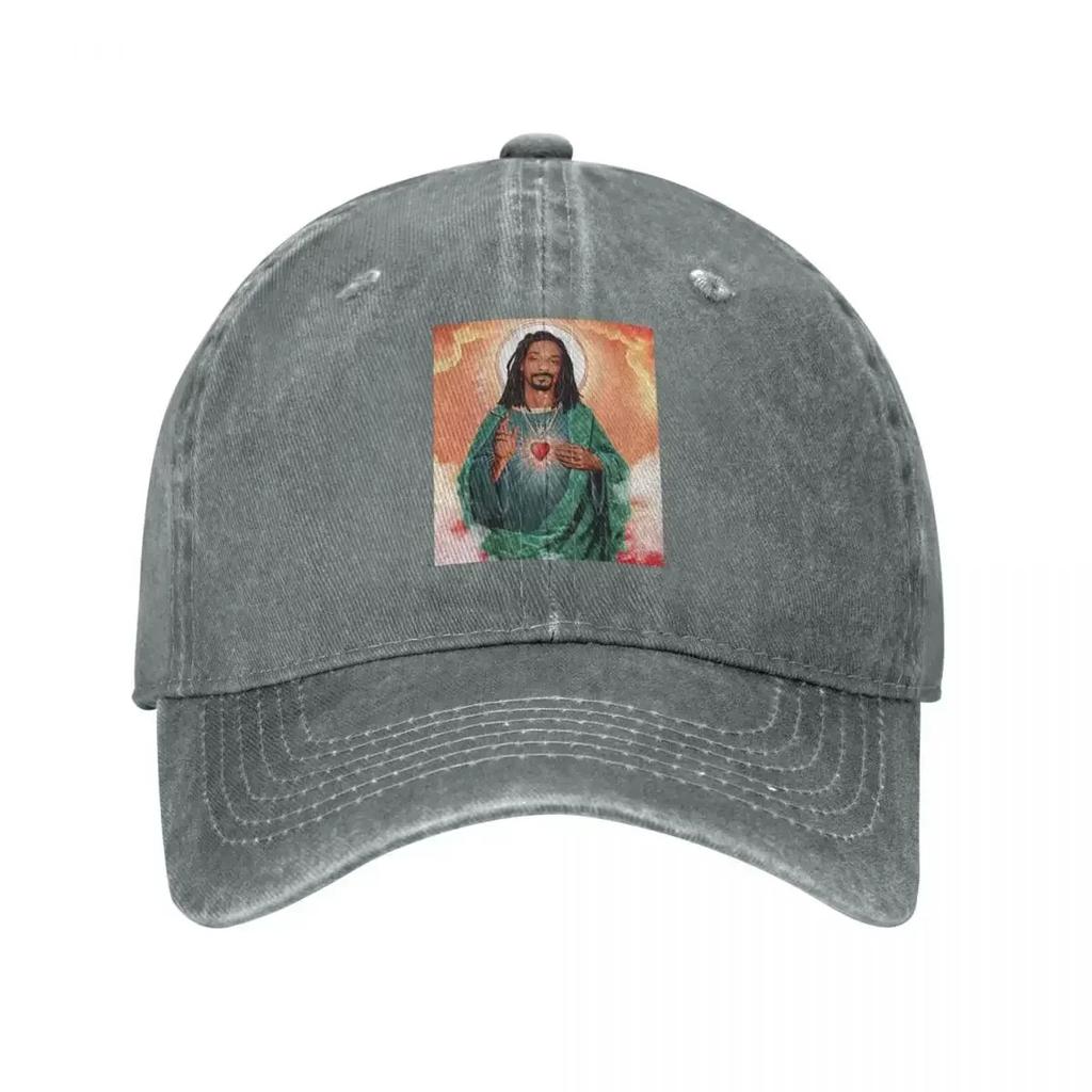 Ретро Бейсболки Snoop Dogg Иисус для Унисекс Женщин Потертая Стирка Snapback Кепка Рэпер Кепки Шляпа для Активного Отдыха на Открытом Воздухе
