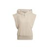 Однотонная спортивная толстовка без рукавов с капюшоном, женские топы светло-хаки HE3099