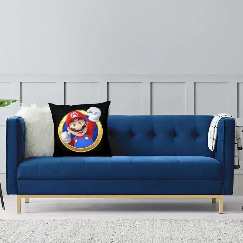 Двусторонняя печатная подушка Mario Soundate, мультяшный наволочка для подушки для гостиной