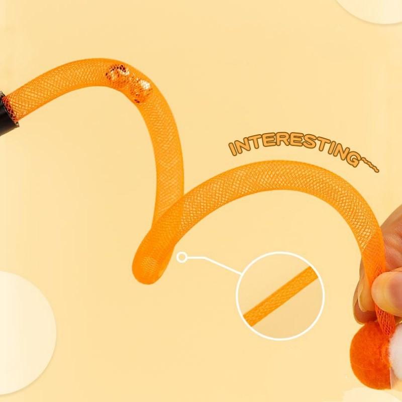 Игрушка для кошек Бабочка Кошки Палка Эластичная Сеть Игрушки для Кошек Интерактивная Устойчивая к Укусам Шерстяной Шар Игрушки для Кошек Дразнилка Котенка Игрушка с Колокольчиком