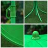 Children's 4-Piece Garden Furniture Set with Frog Design - Round Table + 2 Folding Chairs + Parasol - Green Oxford Epoxy-Coated Metal