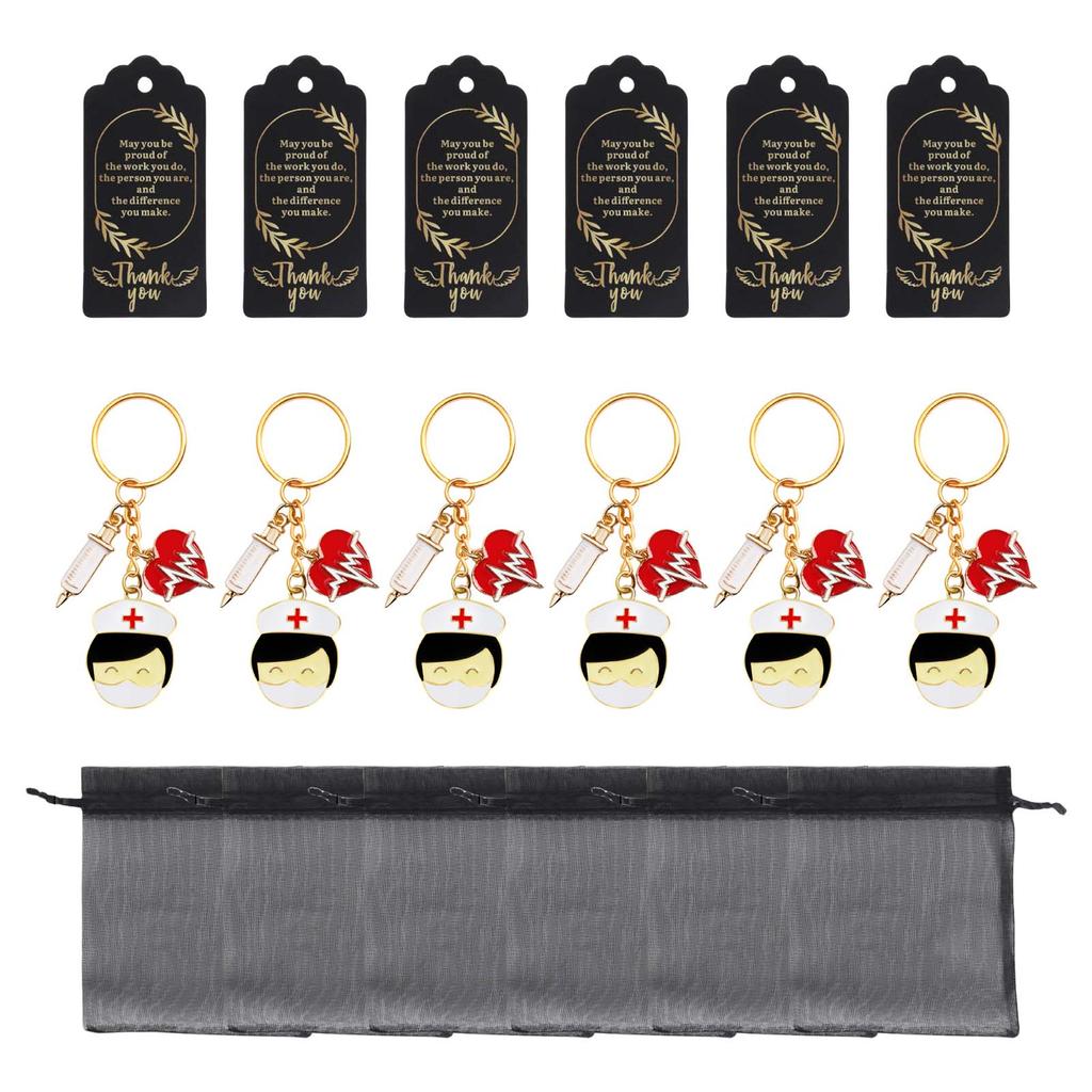 Nurse Gifts Featuring Keychains with Tassels Organza Bag and Pendants Nurse Recognition Gifts Unique Key Hanging Pendant