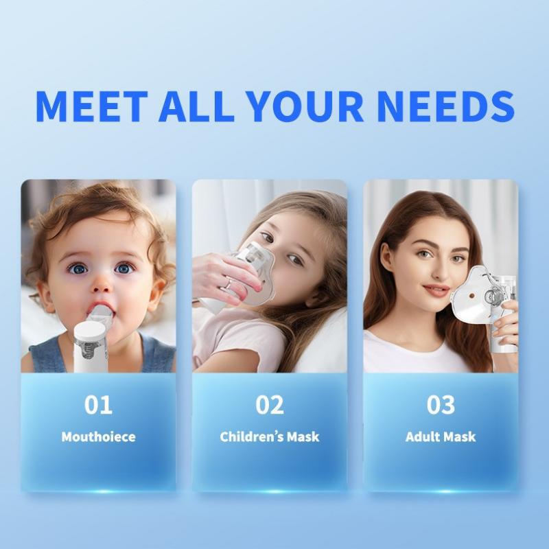 Portable Ultrasonic Micro-Mesh Nebulizer for Children - Silent, Handheld, Bilateral Design