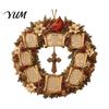 Religious Living Room Accents Christian Bible Verse Christmas Wreath, Pine Cones Decor, Wall Decor Scripture Wreath for Front Door Pastoral
