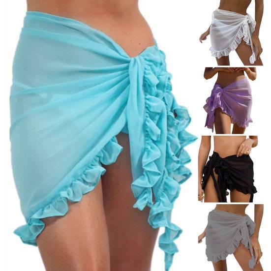 Cover Up Breathable Lace-up Polyester Pool Party Sundress Swimsuit Skirt Beachwear