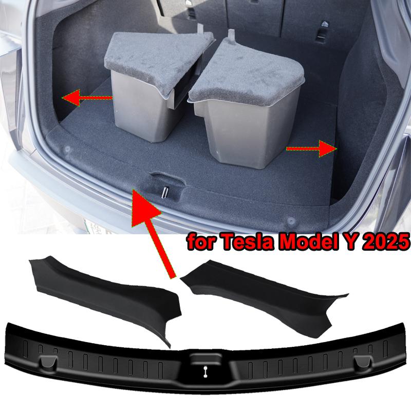 For Tesla Model Y Juniper 2025 Rear Trunk Storage Box Rear Trunk Door Sill Protector Strip Cover Sill Guard Protect Accessories