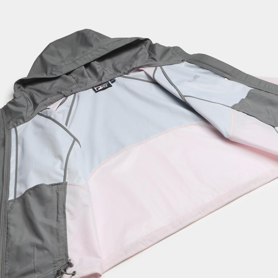 Fila Оригинальная теплая уличная ветровка в стиле колор-блок, женские куртки, облачно-серая F11W539702F-DY