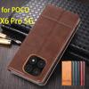 Роскошный магнитный адсорбционный кожаный чехол для Xiaomi POCOPHONE POCO X6 Pro 5G Flip Cover Защитный чехол Capa Fundas Coque