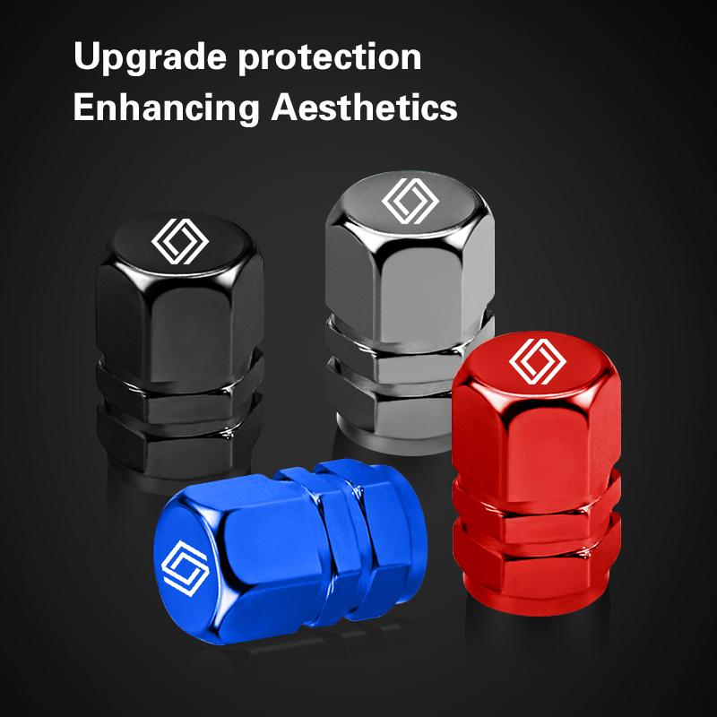 4pcs/set Car Wheel Tire Valve Caps Tyre Stem Covers Accessories For Renault Clio Megane Captur Master Logan Kangoo Trafic Duster