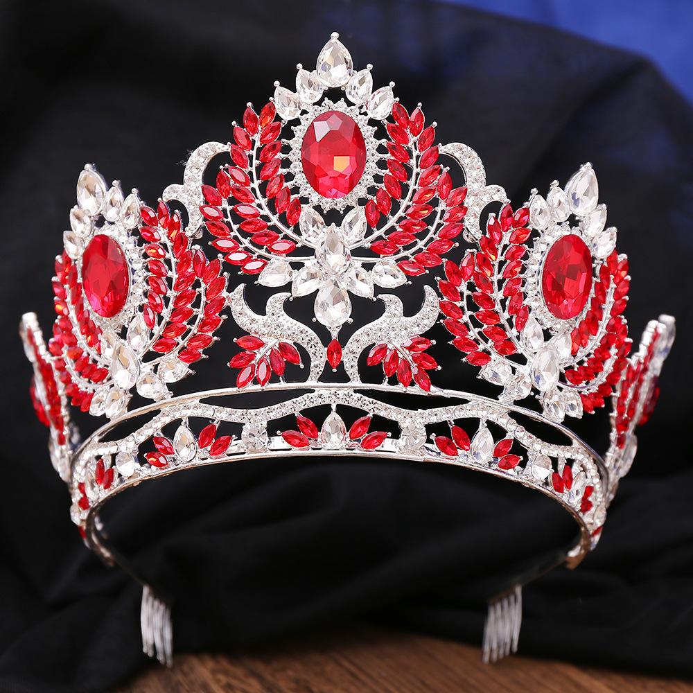 Luxury Baroque Crystal AB Tiaras Crowns Vintage Rhinestone Prom Diadem Women Pageant Wedding Hair Accessories Jewelry Ornaments