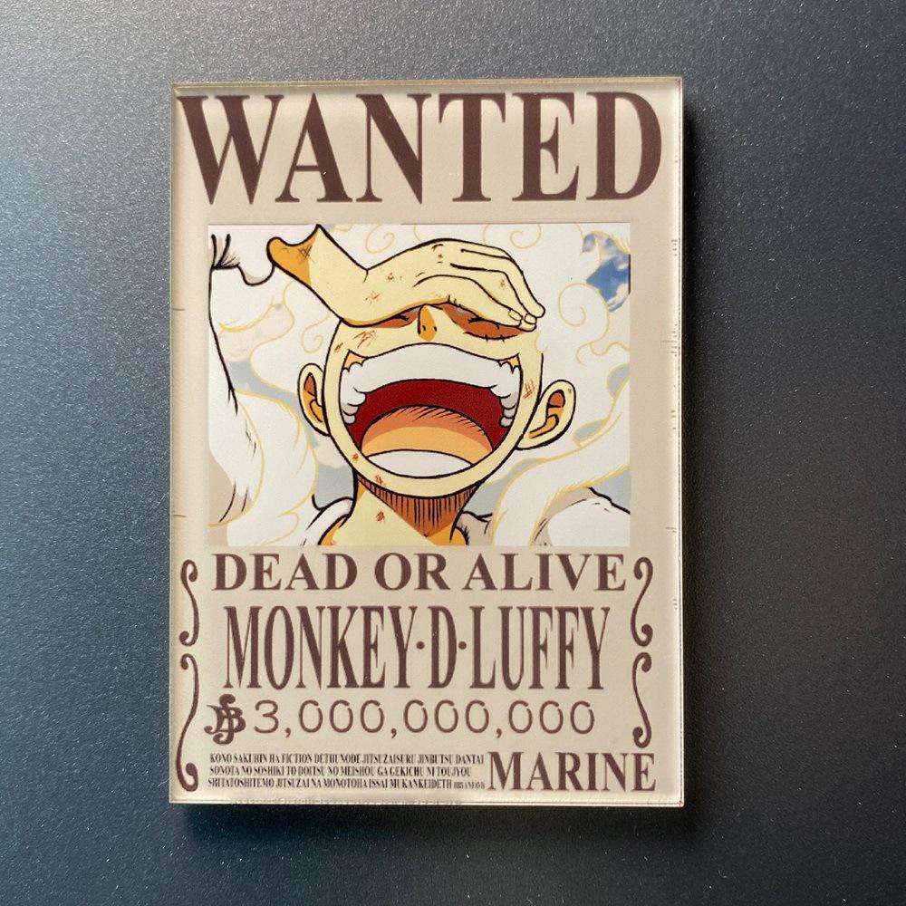 Creative One Piece Wanted Poster Magnet - Anime Cartoon Fridge Decor & Message Sticker