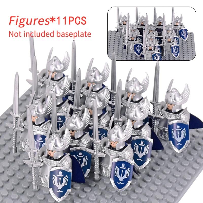 MOC Средневековый Гном Воин Эльфы Рыцари lotr Фигурки Строительные Блоки Аксессуары Броня Щит LOTR DIY Игрушки Для Детей подарок