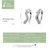 BAMOER 925 Sterling Silver Snake Ear Buckles Inlaid with Green Zirconium Women Hoop Earrings Fine Jewelry Women Statement Gift