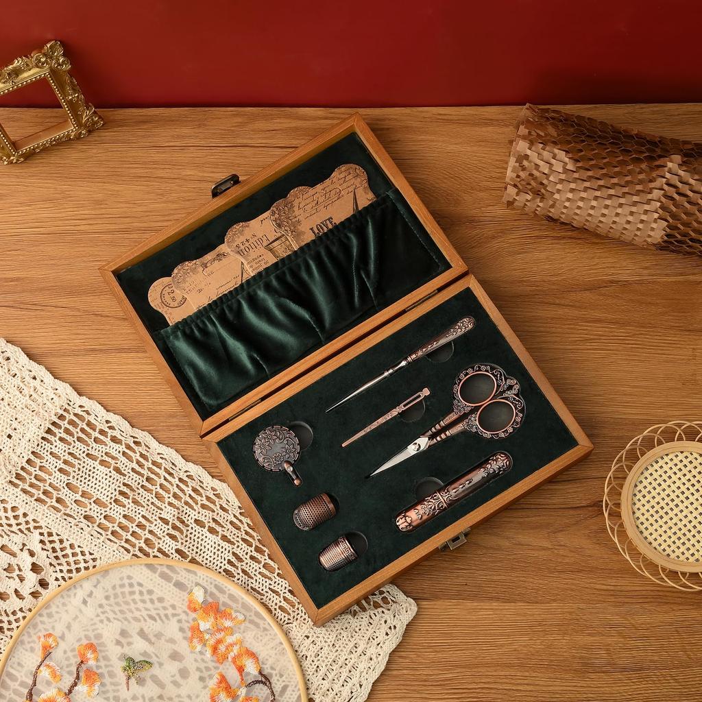 Ножницы для вышивания деревянные европейские антикварные винтажные швейные ремесла нитки для резки антикварный стиль шитье швейный набор своими руками набор D&D, набор, ножницы,