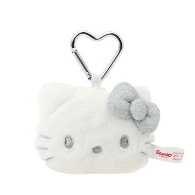 Sanrio Hello Kitty Маскот-держатель в форме лица Серебристый (Я люблю Хеллоу Китти ) NEW