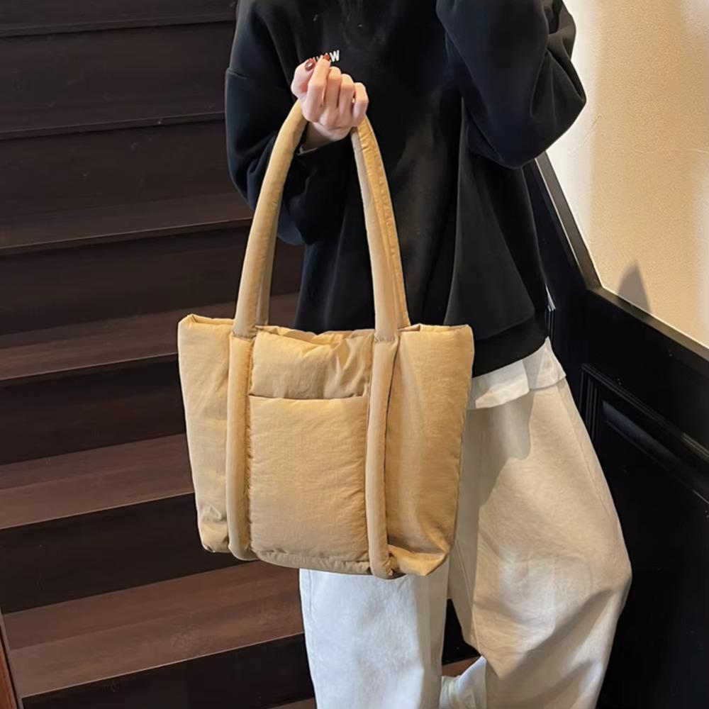 Nylon Large Capacity Handbag with Compartments Puffer Carryall Bag Casual Shoulder Bag  Women