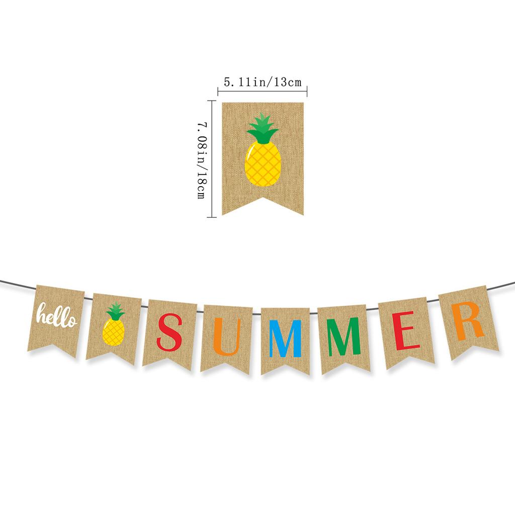 Summer Birthday Party Decoration Hello Summer Flag Popsicle Latte Cake Decoration Insert