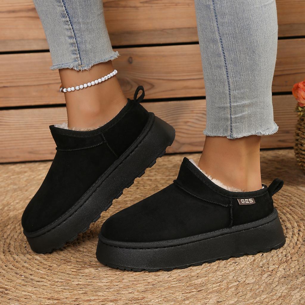 Женские зимние ботинки большого размера, новые, на толстой подошве, удобные, бархатные, теплые, женские хлопковые ботинки, женские средние хлопковые ботинки