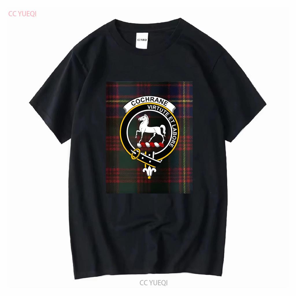 Шотландский клан Кокрейн Герб Футболка Тартан Наследие Предки Шотландцы длинный или короткий рукав винтаж Выстиранный Стрейч графический