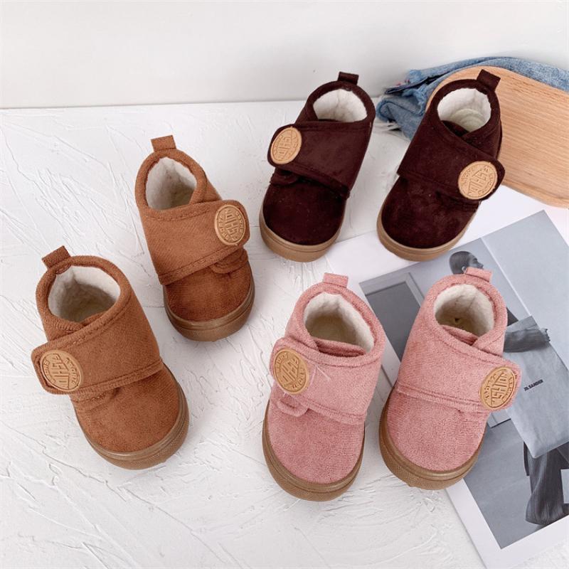 Snow Boots Anti Slip Solid Color Thickened Soft Soled Low Top Boys Girls