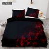 Red Glowing Polygonal Grid Pattern Bedding Set 135×200 Duvet Cover Set With Pillowcase 260×220 Quilt Cover Black Blanket Cover