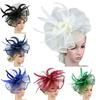 1PC Flower Headband Hair Hat Large Hair Clip Accessories Mesh Bridal Headdress Feather Party Hairpin Top Hat Wedding
