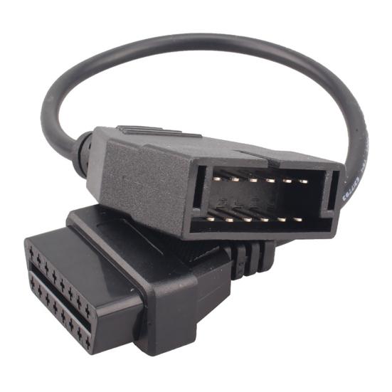 12 Pin To 16Pin OBD/OBD2 Connector Diagnostic Cable Black for Daewoo Adapter