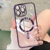 Применимо к iPhone 15 Гальванизированный CD-узор Тонкое отверстие Чехол для мобильного телефона Apple 14 с плёнкой для объектива Magsaf Магнитный защитный чехол