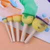 5pcs Round Painting Pen Brush Sponge DIY Painting Brush Set Wooden Handle Art Seal Pen Brush