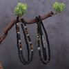 Ethnic Reiki Gift for Men Healing Balance Hematite Stone Volcanic Rock Bead Necklace