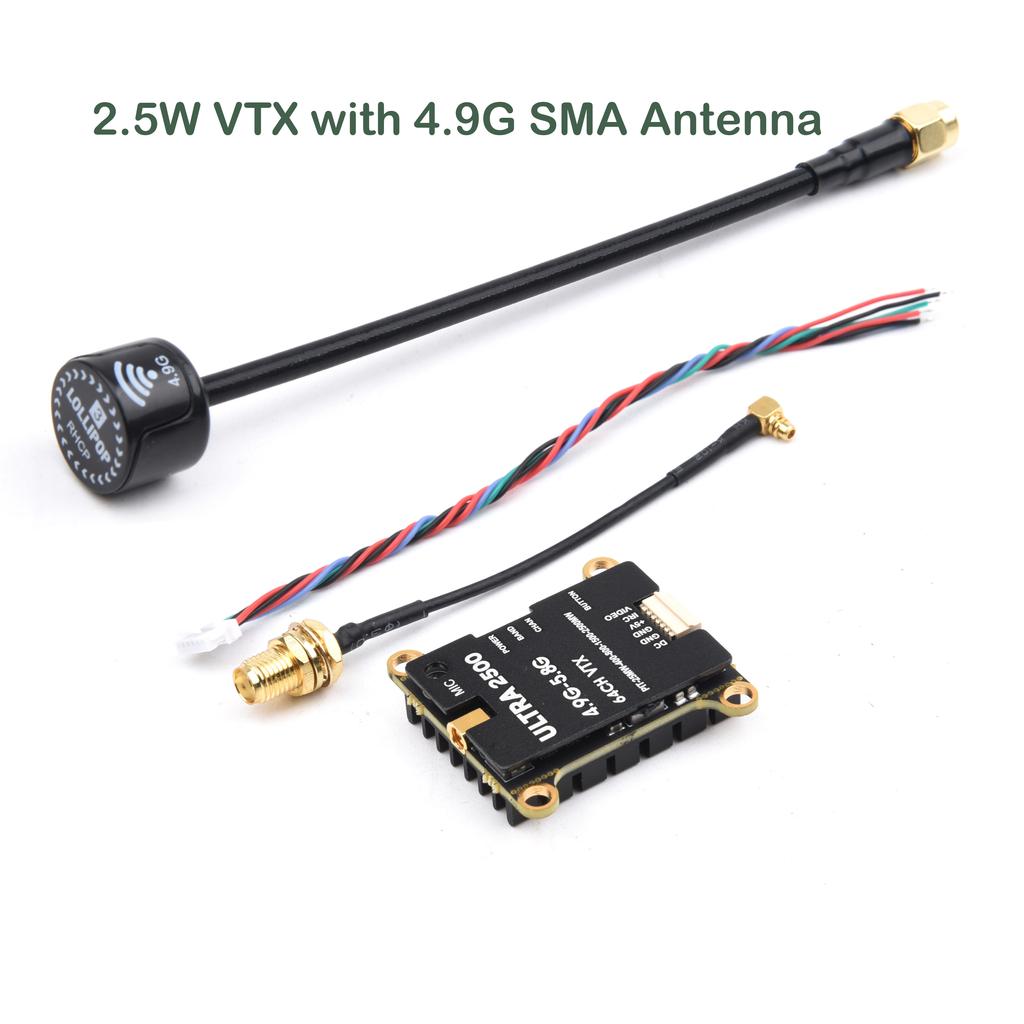 НОВЫЙ 64-канальный 4.9G-5.8G 1.6W / 2.5W FPV VTX передатчик с антенной для рамы гоночного дрона FPV дальнего действия