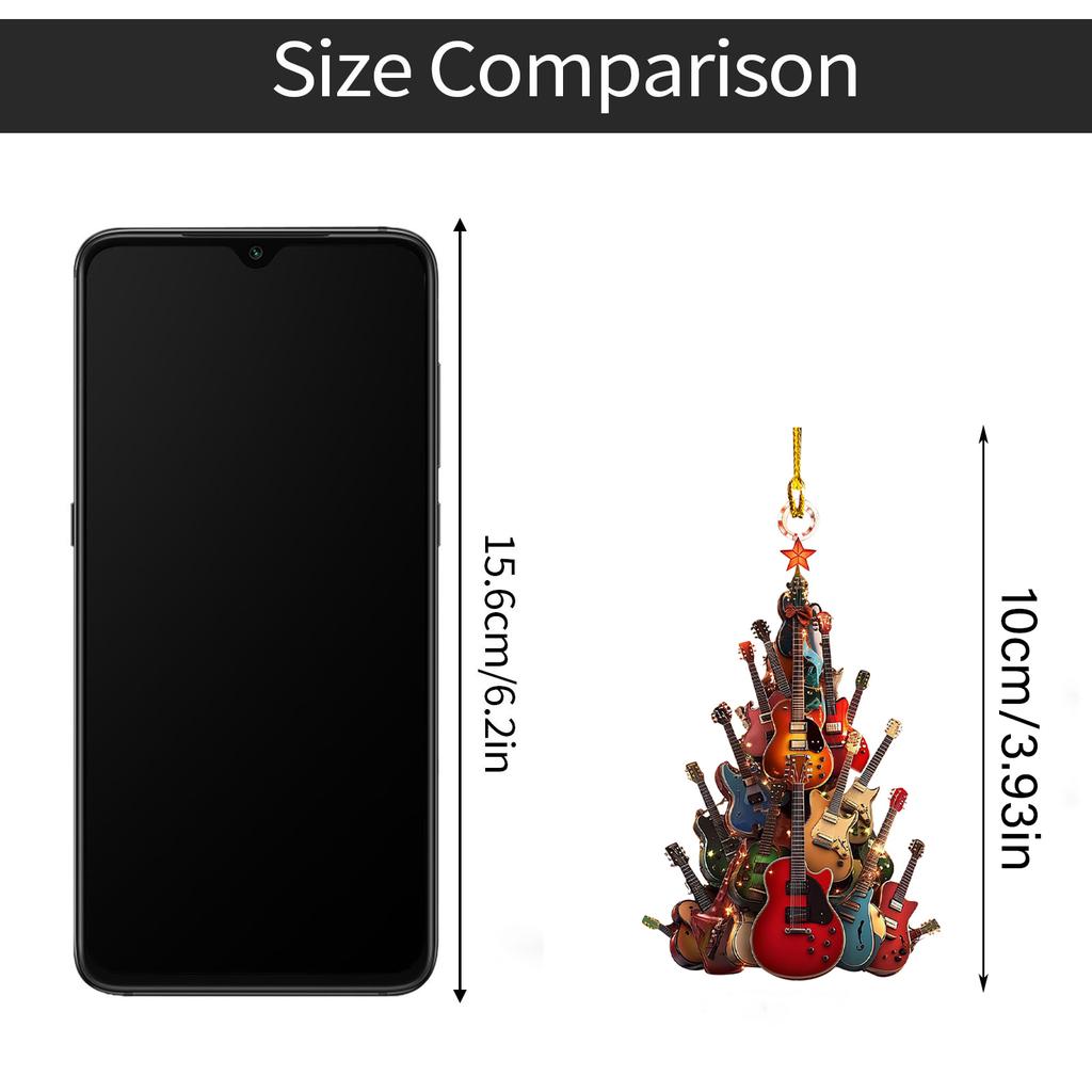 2D Акриловая Гитара Украшение на елку, Украшение для дома, Рождественские украшения