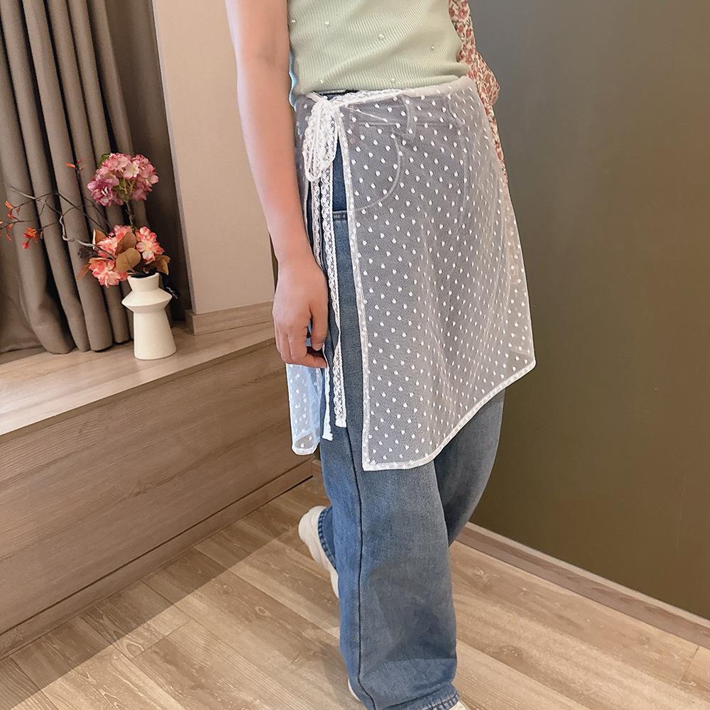 Elastic Lace Slack Stacking With Skirt Women'S High Quality Fresh And Sweet Fart Curtain Flower Apron