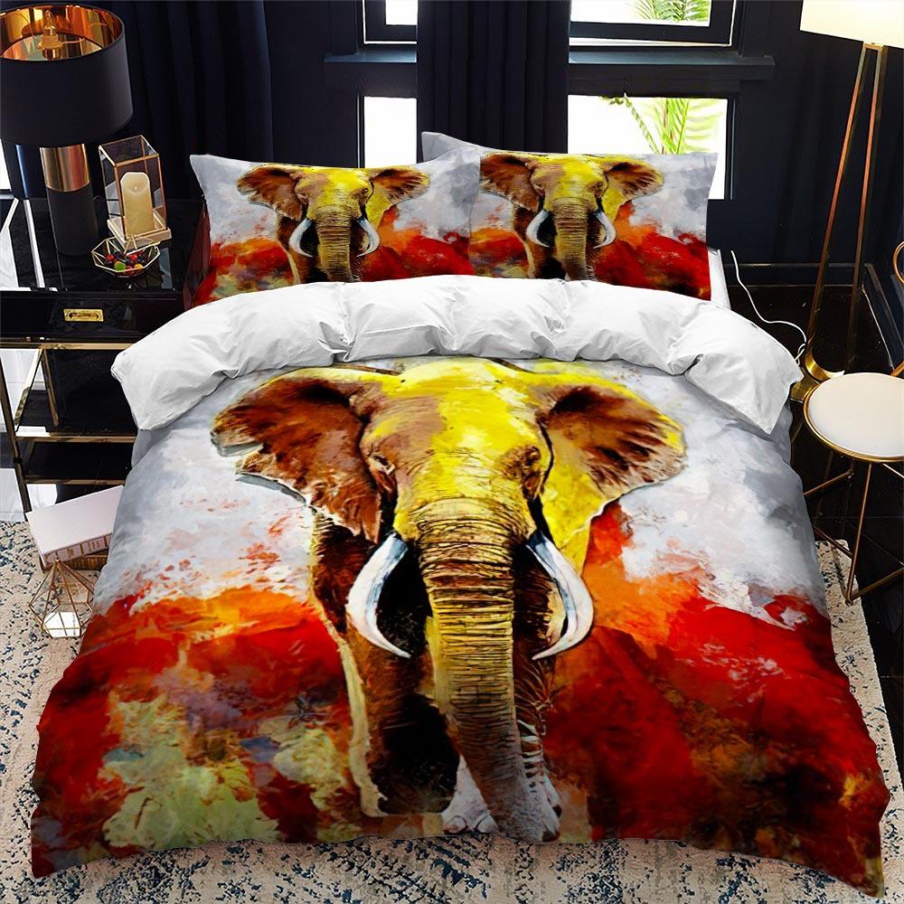 Wild Animal Theme Elephant Duvet Cover for Kids & Teens