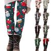 Women's Casual Christmas Tree Snowflake Print Slim Fit Elastic Yoga Pants Cropped Pants