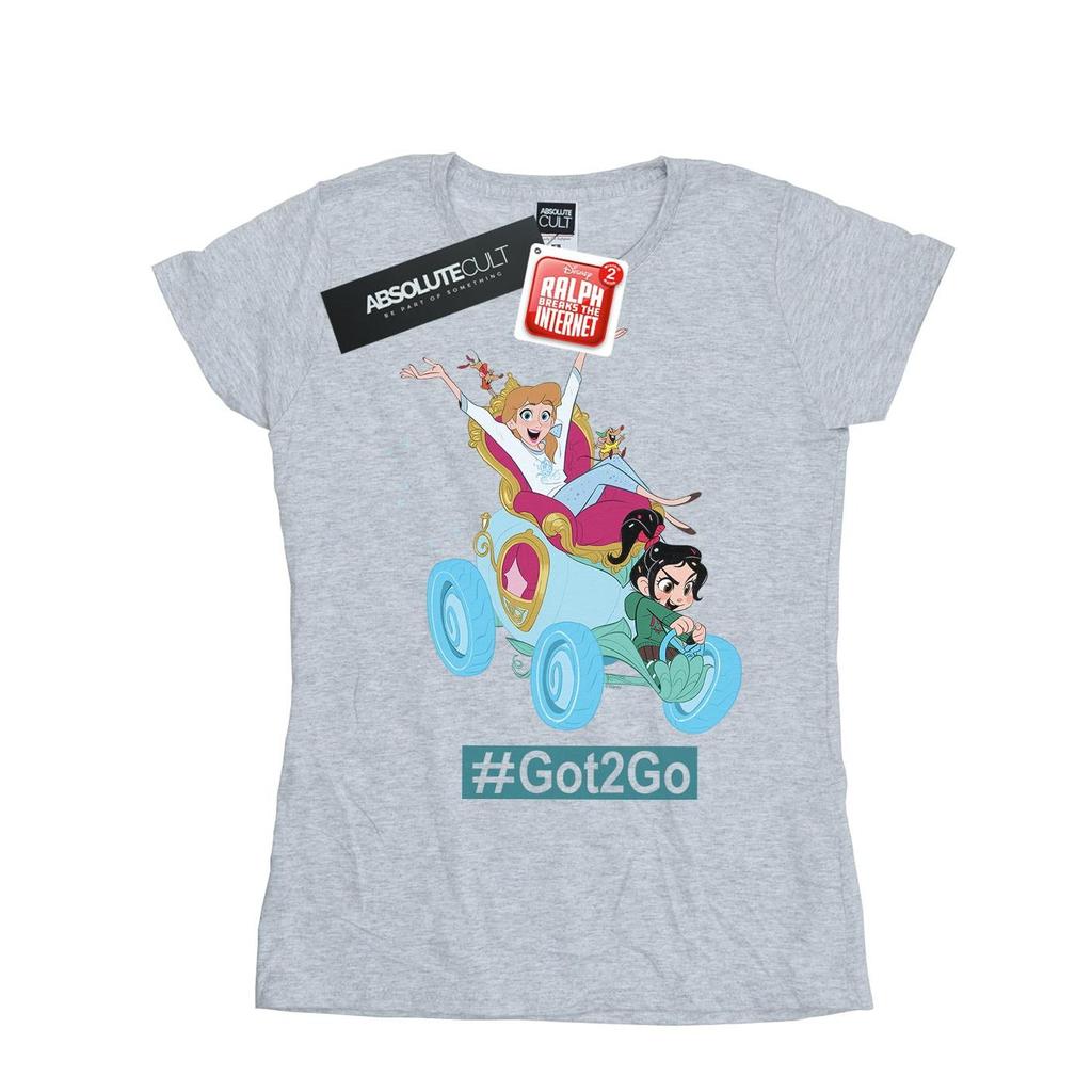 Disney Womens/Ladies Wreck It Ralph Cinderella And Vanellope Cotton T-Shirt
