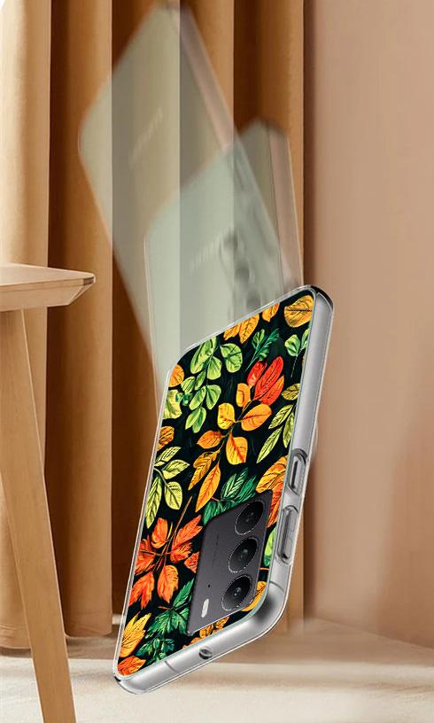 Etui Do Realme C75 / 14X 5G Obudowa Foto Case Plecki Liscie + Szkło 9H