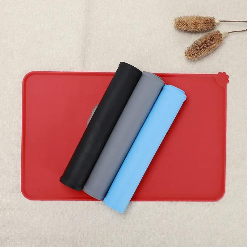 Силиконовый антипригарный водонепроницаемый коврик для кормления домашних животных с высокими бортиками для собак и кошек, лоток для щенков, подставка-коврик для воды