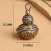 Brass Blessing Lotus Gourd Charms Lucky Key Chain Pendants Pill Box Container