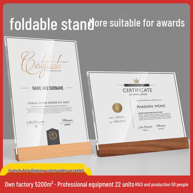 Acrylic A4 Document Frame for Certificates, Awards, and Medals