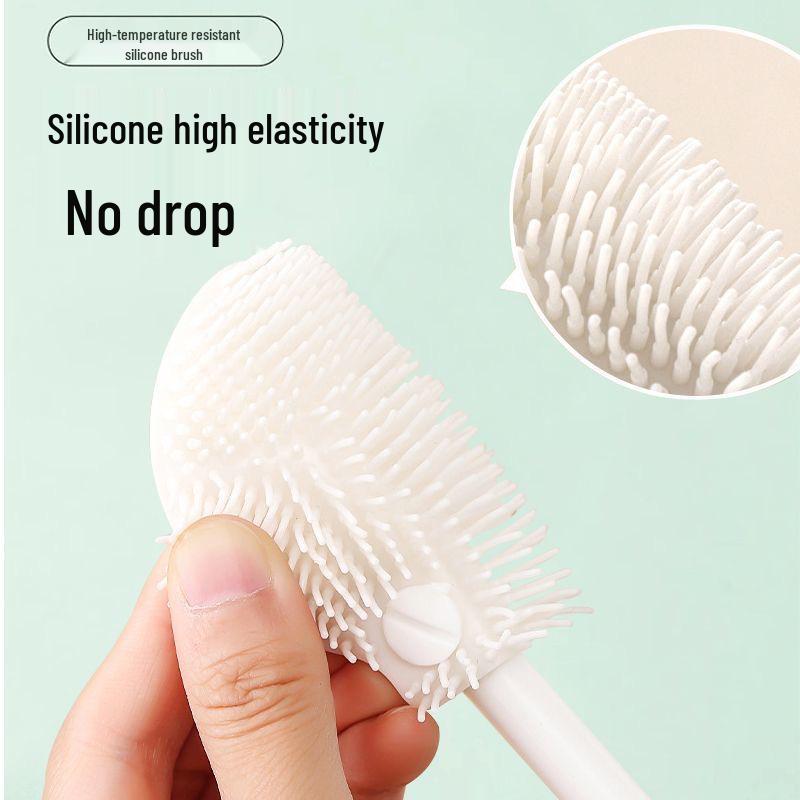 Long Handle Silicone Baby Bottle & Water Cup Brush with Replacement Head – Special Cleaning for Blender Gaps