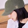 VA Square Studded Wool Bellboy Cap Green