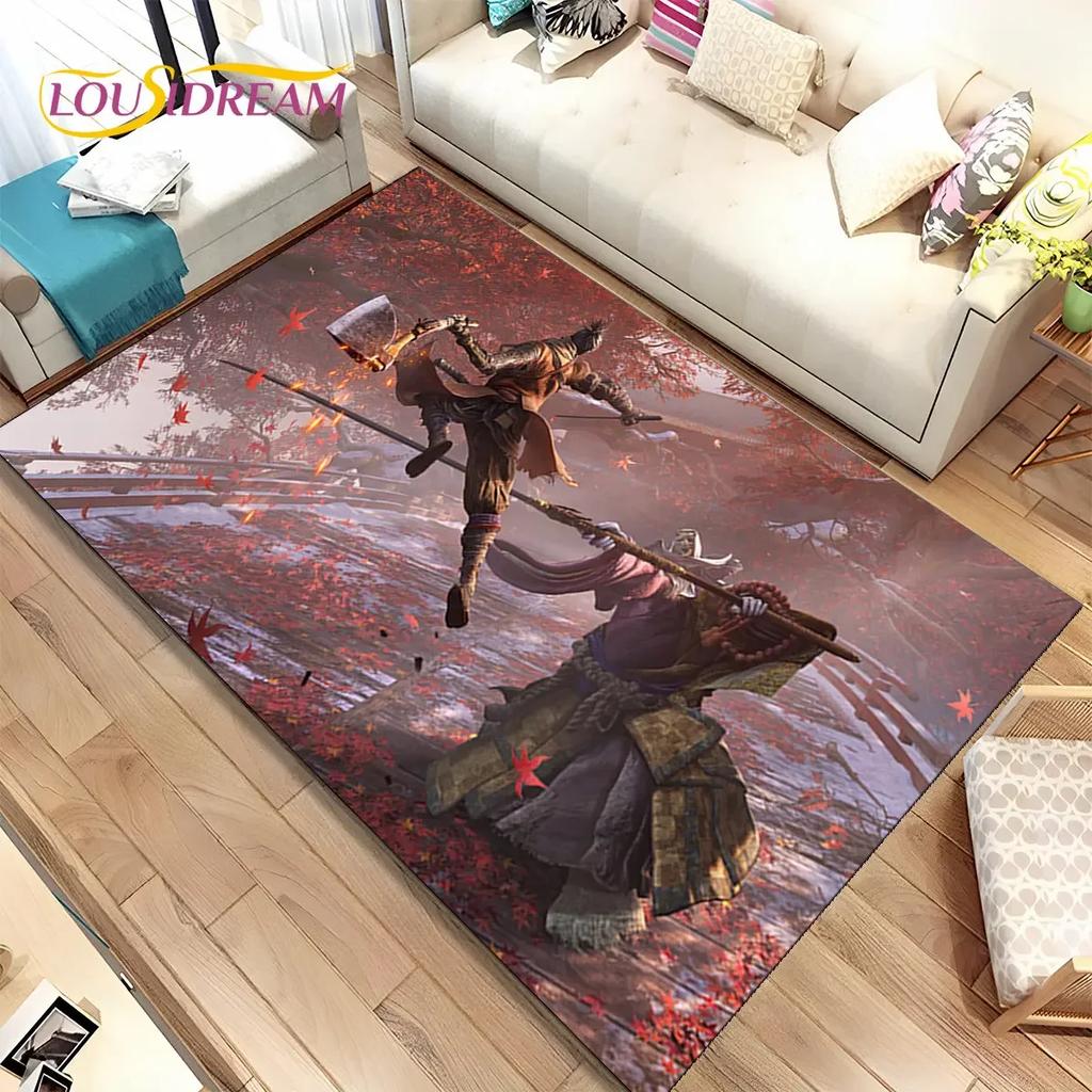 3D HD Sekiro Series Game Gamer Area Rug, Коврик для дома, гостиной, спальни, дивана, коврик для двери, декор, детские игры, нескользящий напольный коврик